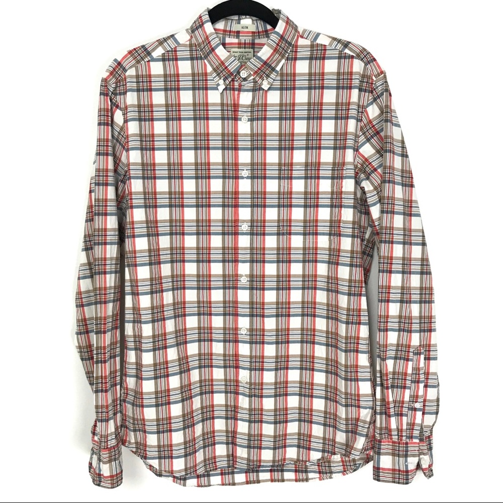 J. Crew Mens Medium Slim Stretch Secret Wash Shirt